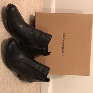 Lucky Brand Basel Black Leather Bootie - Size 8M